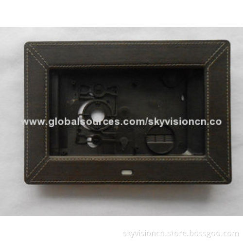 7-inch Leather digital photo frame with front button, supports 1080px and easy to fix on all display